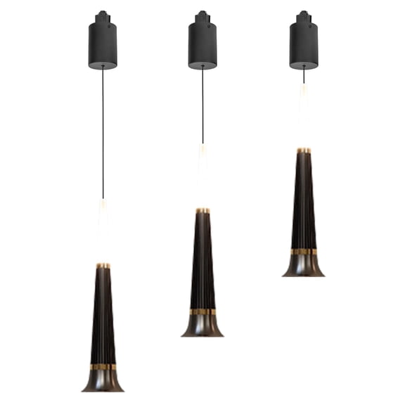 Kiven H-Type LED Track Lighting, 3-Light Modern Dimmable Halo Track Pendant Light, H Track Lighting Pendants Adjustable Length