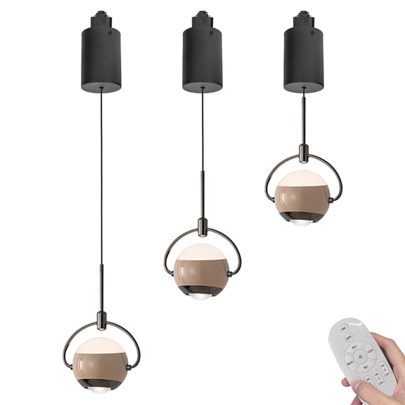 Kiven H-Type LED Track Lighting, 3-Light Modern Halo Track Pendant Light,Dimmable H Track Light Pedant Adjustable Length for Bedroom Kitchen Island Shop,Grey Finish TB3056