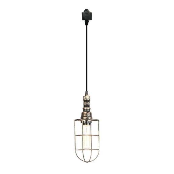 Kiven H-Type Track Lighting, 1-Light Industrial Halo Track Pendant Light, Steampunk Style Track Light Pedant for Bedroom Kitchen Island Home Cafe,Copper Finish,Cord length 39.4"