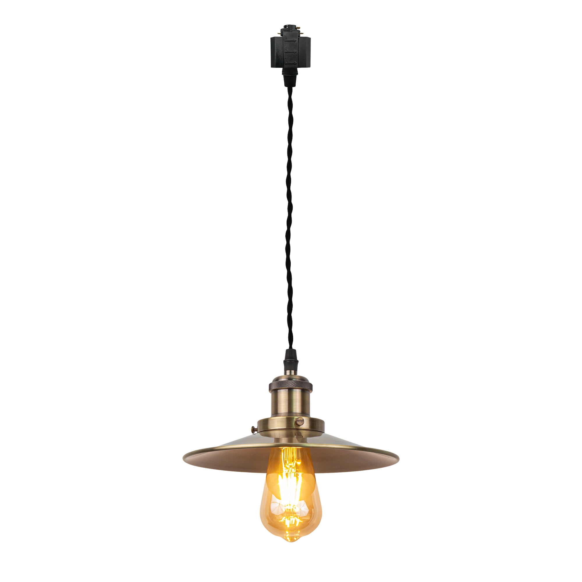 Kiven H-Type Track Lighting, 1-Light Modern H Track Light Pedant with Metal Lampshade, Cord length 39.4",Bronze Finish