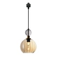 thumbnail image 1 of Kiven H-Type Track Lighting, 1-Light Modern Halo Track Pendant Light with Amber Glass Globe, Track Light Pedant for Bedroom Kitchen Island Home Cafe, Cord length 39.4", 1 of 7