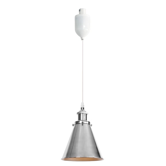 Kiven H-Type Track Lighting, 1-Light Modern Halo Track Pendant Light with Built-in Cable Wrapper, H Track Light Pedant Adjustable Length for Kitchen Shop,Silvery Finish