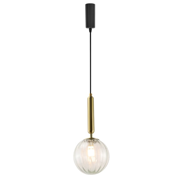 Kiven H-Type Track Lighting, 1-Light Modern Halo Track Pendant Light with Glass Shade & E12 Socket, Track Light Pedant Adjustable Length for Bedroom Kitchen Island