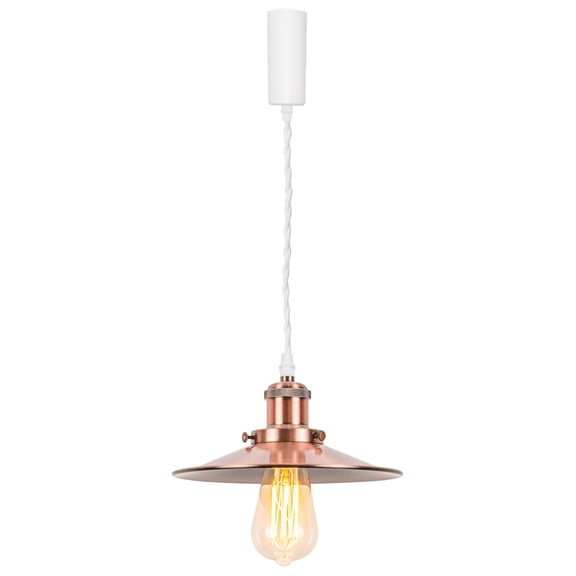 Kiven H-Type Track Lighting, 1-Light Modern Halo Track Pendant Light with Metal Lampshade, Track Light Pedant Adjustable Length for Bedroom Kitchen Island Home Shop,Copper Red Finish