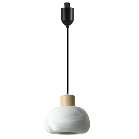 Kiven H-Type Track Lighting, 1-Light Modern Halo Track Pendant Light with Built-in Cable Wrapper, Track Light Pedant Adjustable Length, E26 Socket