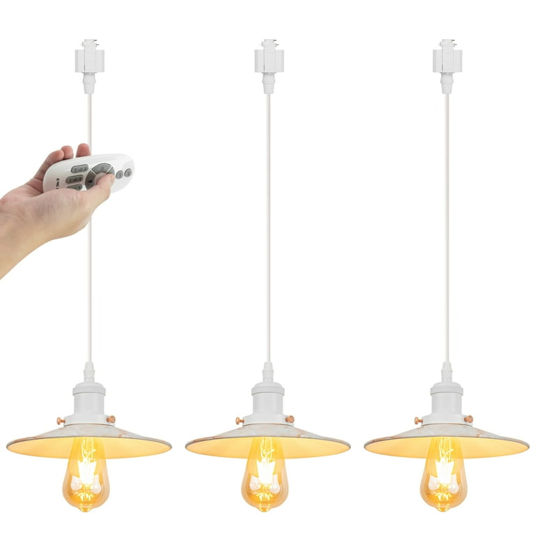 Kiven H Type Track Lighting 3 Light Modern H Track Light Pedant with Metal Lampshade Dimmable Timer for Kitchen Island Cafe Bedroom Cord length