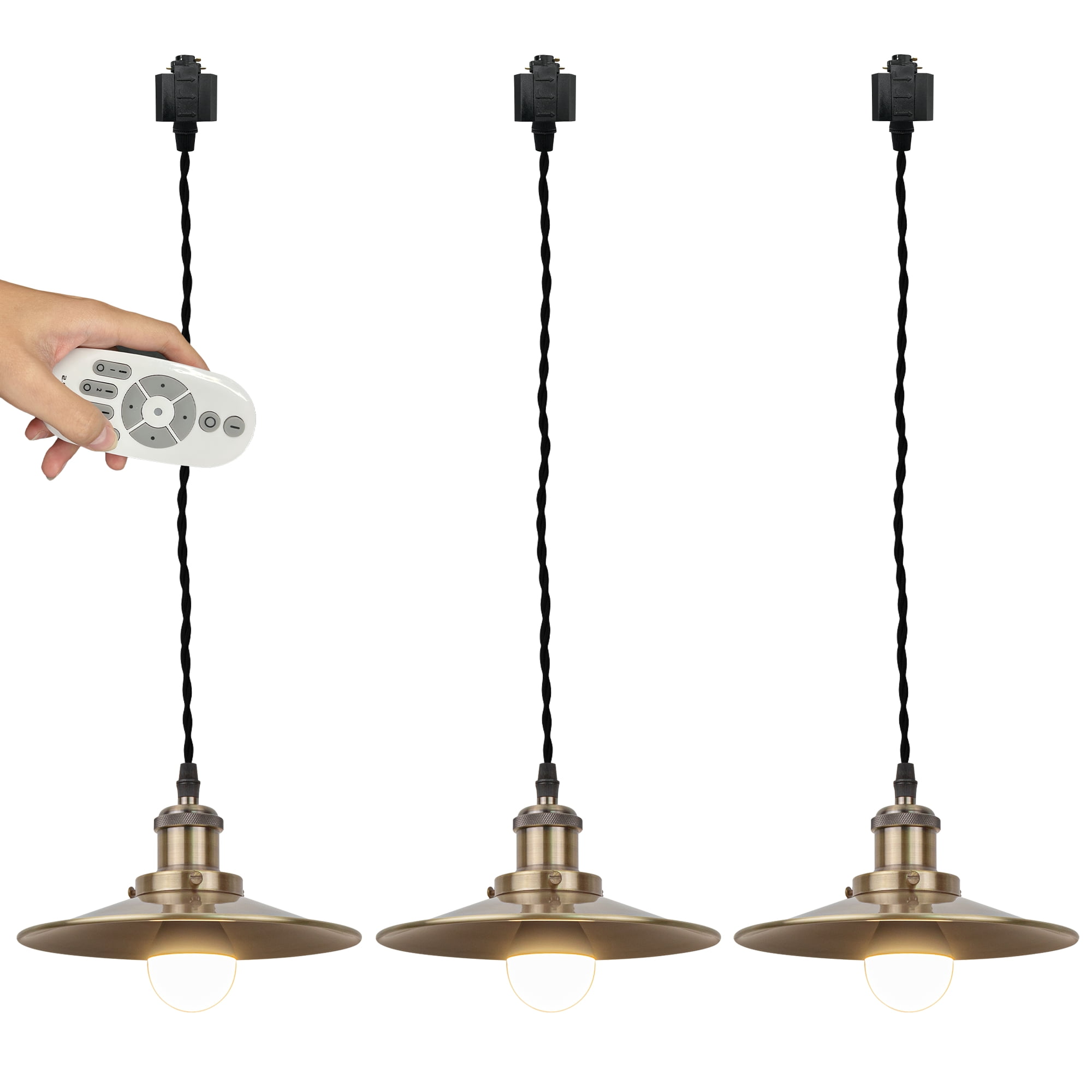 Kiven HType Track Lighting, 3Light Modern H Track Light Pedant with Metal Lampshade,Dimmable