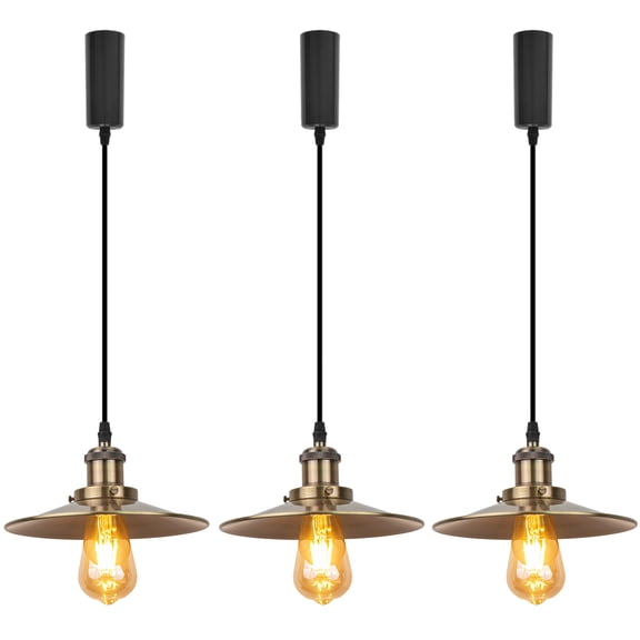 Kiven H-Type Track Lighting, 3-Light Modern Halo Track Pendant Light Adjustable Length,Bronze Finish