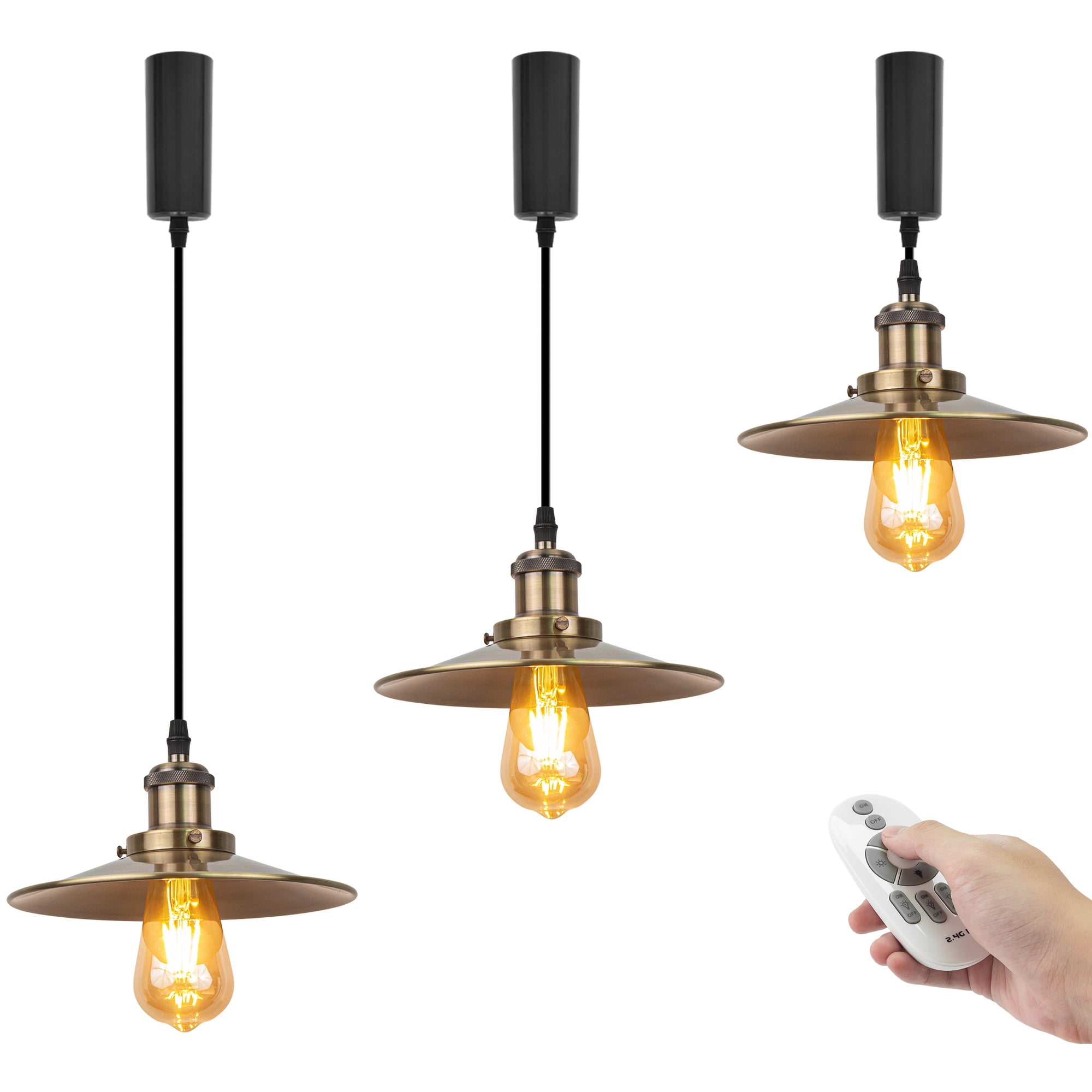 Kiven H-Type Track Lighting, 3-Light Modern Halo Track Pendant Light Adjustable Length Dimmable Bronze Finish