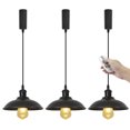 thumbnail image 1 of Kiven H-Type Track Lighting, 3-Light Modern Halo Track Pendant Light,Dimmable H Track Light Pedant Adjustable Length for Bedroom Kitchen Island Shop,Black Finish, 1 of 7