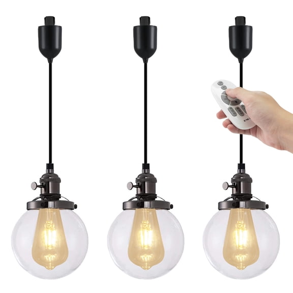 Kiven H-Type Track Lighting, 3-Light Modern Halo Track Pendant Light,Dimmable H Track Light Pedant Adjustable Length for Bedroom Kitchen Island Shop,Black Finish