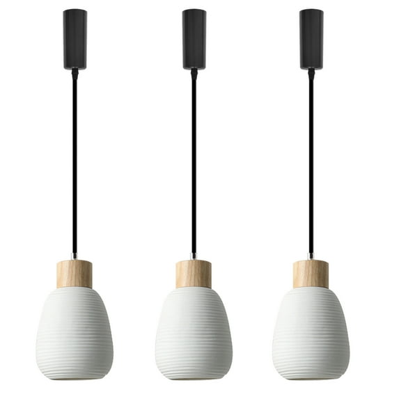 Kiven H-Type Track Lighting, 3-Light Modern Halo Track Pendant Light with Ceramic Lampshade, Track Light Pedant Adjustable Length, E26 Socket