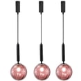 thumbnail image 1 of Kiven H-Type Track Lighting, 3-Light Modern Halo Track Pendant Light with Glass Shade & E12 Socket, Adjustable Length, 1 of 7