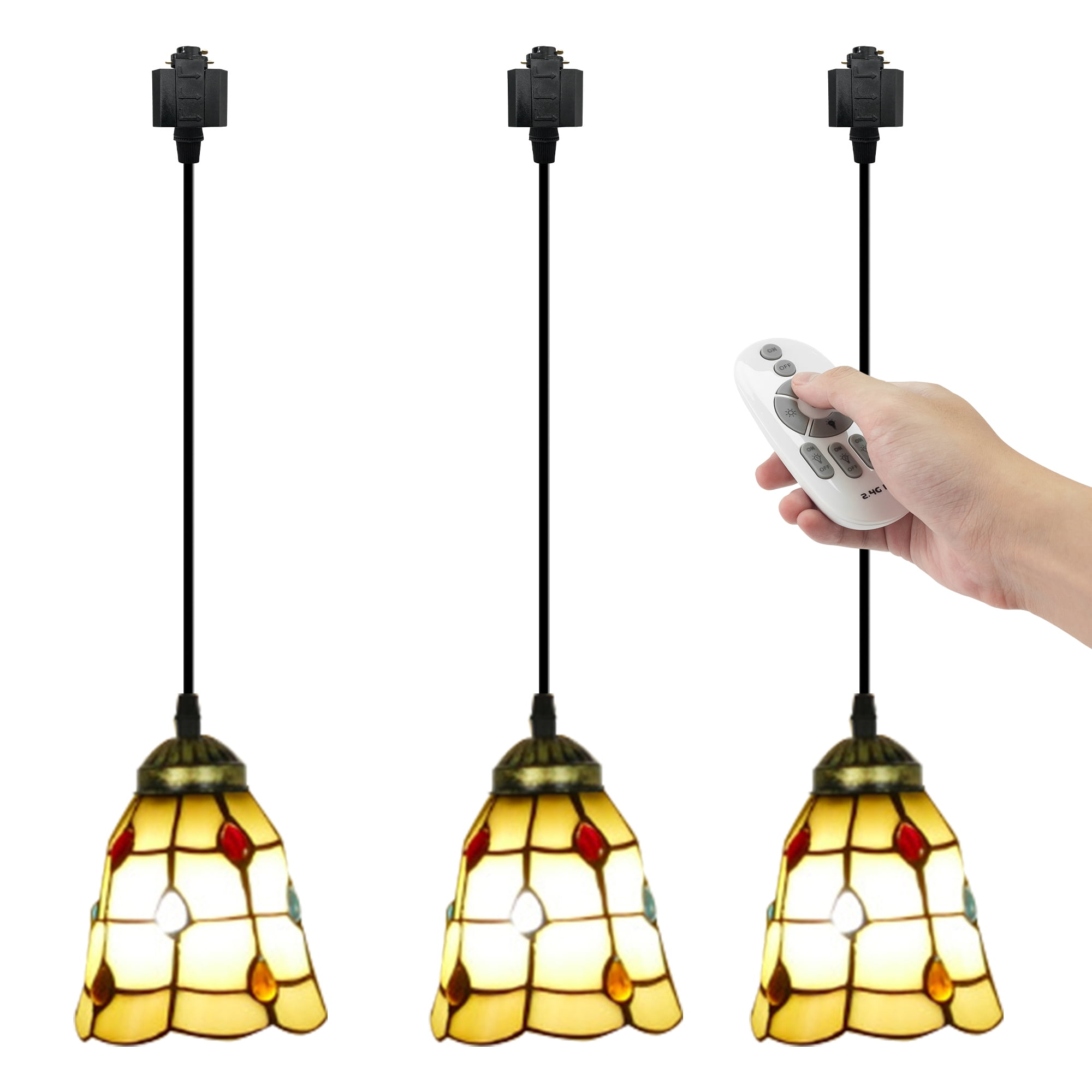 Kiven HType Track Lighting, 3Light Tiffany Style Halo Track Lighting