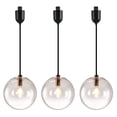 thumbnail image 1 of Kiven H-Type Track Lighting Light fixture, Modern Halo Track Pendant Light with Built-in Cable Wrapper and Glass Lampshade, Adjustable Length for Bedroom Kitchen Shop,Rose Gold Finish, 3-Light, 1 of 7