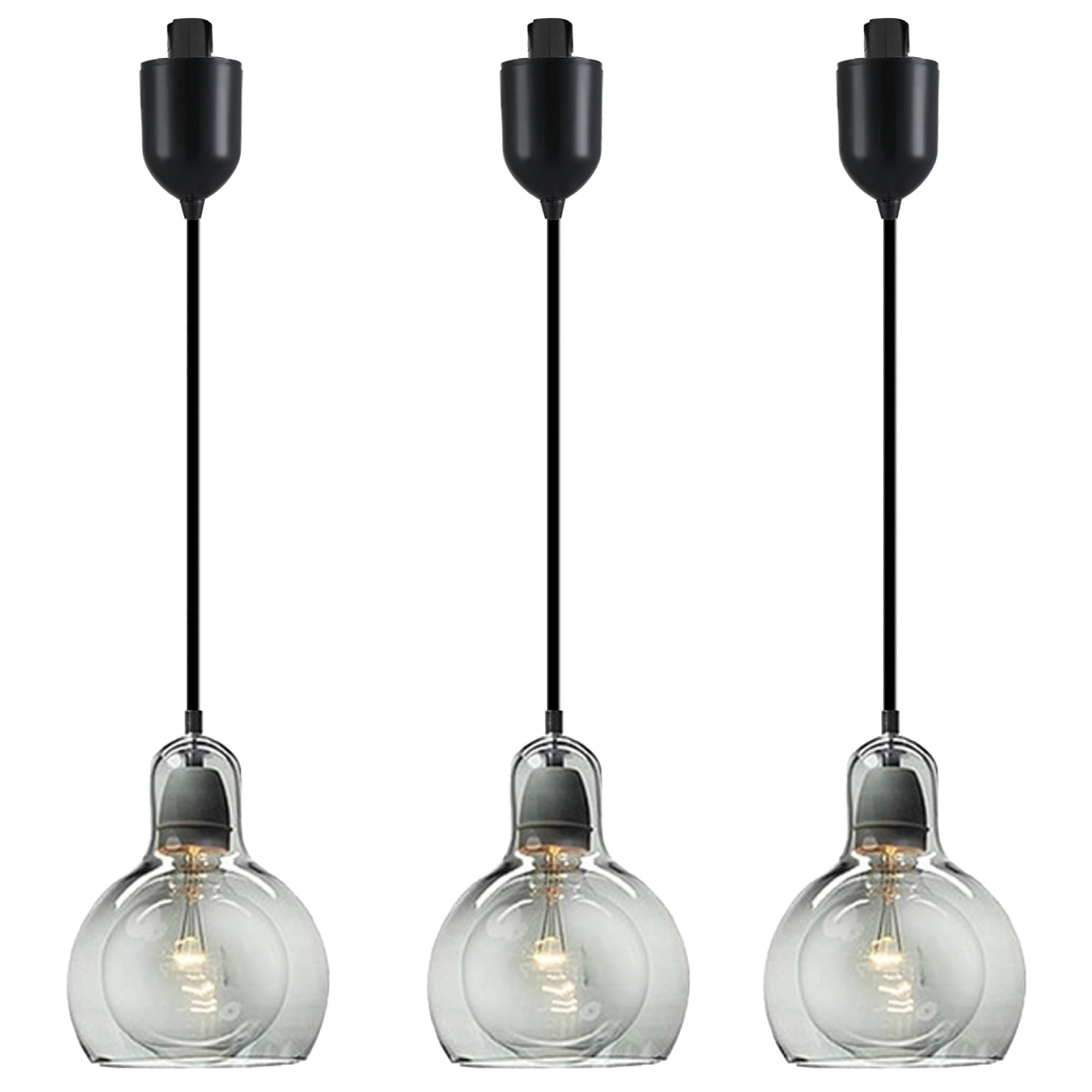 Kiven H-Type Track Lighting Light Fixture With Remote Control, 3-Light Halo Track Pendant
