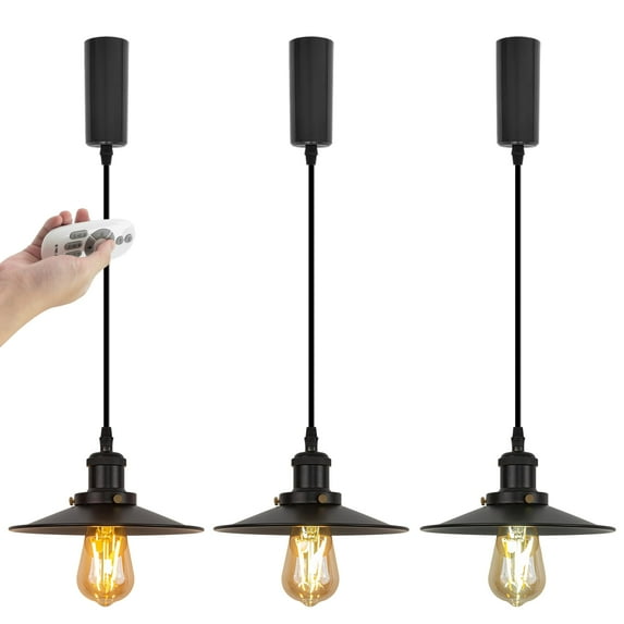 Kiven H-Type Track Lighting Pendants, 3-Light h Track Pendant Lights with Iron Lampshade,Dimmable H Track Light Pedant for Home Cafe Kitchen Island, Adjustable Height,Black Finish