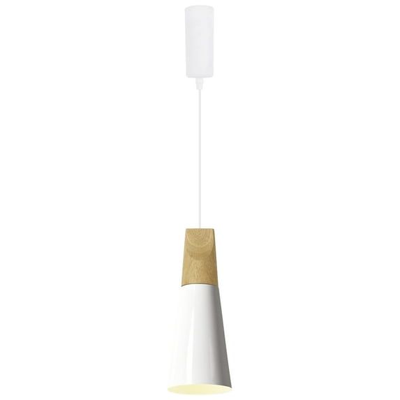 Kiven H-Type Track Lighting Pendants with φ4.3in Iron Lampshade 1-Light h Track Pendant Lights Adjustable Height for Kitchen Restaurant Hallway, White