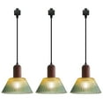 thumbnail image 1 of Kiven H-Type Track Lighting Pendants,Farmhouse h Track Pendant Lights with Green Glass Shade,Decorative Track Lighting Fixture for Restaurant Shop Kitchen Hallway(3-Light), 1 of 7