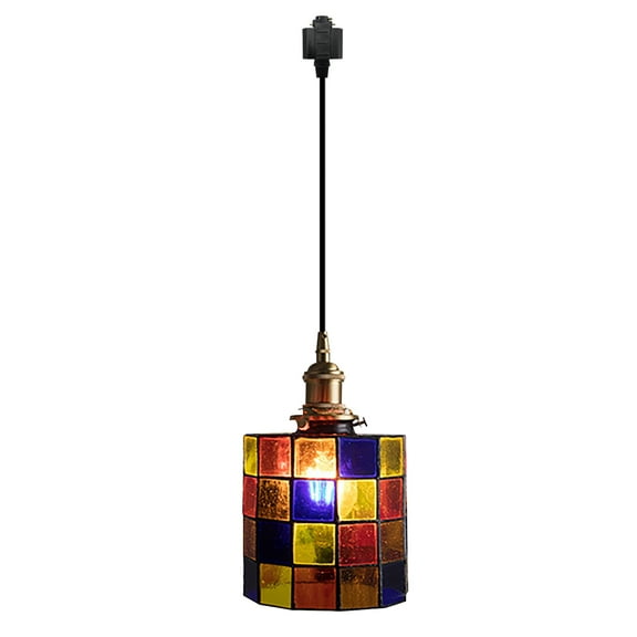 Kiven H-Type Track Lighting Pendants,Modern h Track Pendant Lights with Glass Lampshade,Decorative Track Lighting Fixture for Kitchen Hallway Restaurant Shop(1-Light) TB3237-J