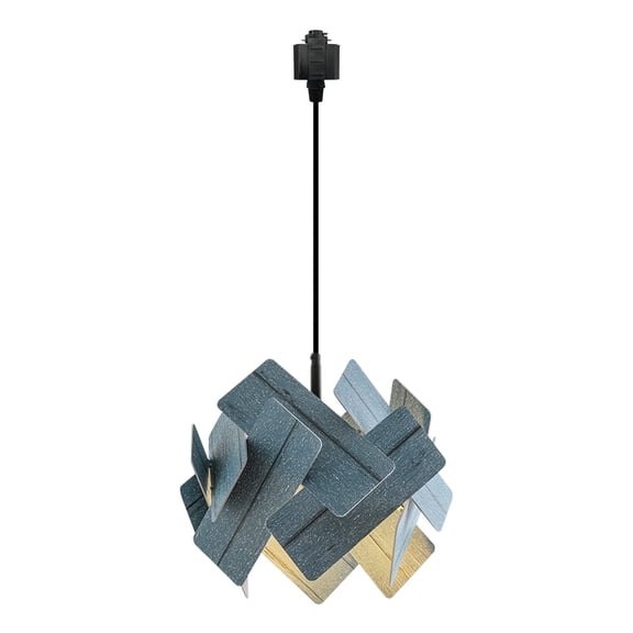 Kiven H-Type Track Lights, 3xE26 Socket 1-Light Macaroon Individual and Creative Pendant Light for Store Commercial Restaurant Dining Room-Blue(Bulb Not Included)