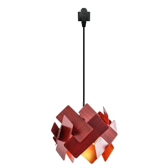 Kiven H-Type Track Lights, 3xE26 Socket 1-Light Macaroon Individual and Creative Pendant Light for Store Commercial Restaurant Dining Room-Mahogany(Bulb Not Included)