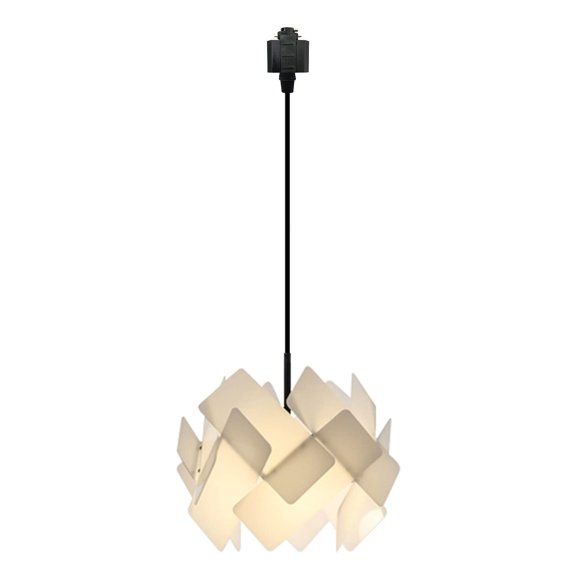 Kiven H-Type Track Lights, 3xE26 Socket 1-Light Macaroon Individual and Creative Pendant Light for Store Commercial Restaurant Dining Room-White(Bulb Not Included)