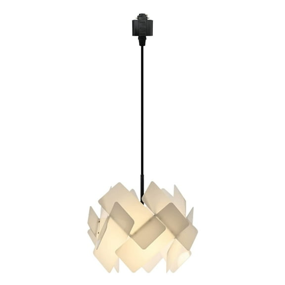 Kiven H-Type Track Lights, 3xE26 Socket 1-Light Macaroon Individual and Creative Pendant Light for Store Commercial Restaurant Dining Room-White(Bulb Not Included)