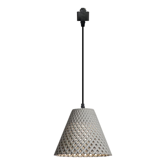Kiven H-Type Track Lights, E26 1-Light Modern Simple Creative Personality Resin Hollow Out Pendant Light for Restaurant Bar Bed Store-Grey(Bulb Not Included)