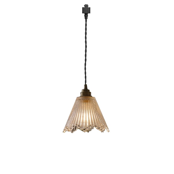 Kiven H-Type Track Lights, E26 Socket Base Single-Headed Glass Creative Personality Pendant Light for Resturant Children's Room and Bedroom1 Pack (Bulb Not Included)