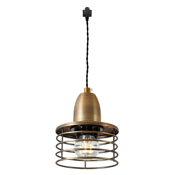 Kiven H-Type Track Lights, E26 Socket Base Small Pendant Light with Multiple Circles for Loft Rural Warehouse-Antique Copper,1 Pack (Bulb Not Included)