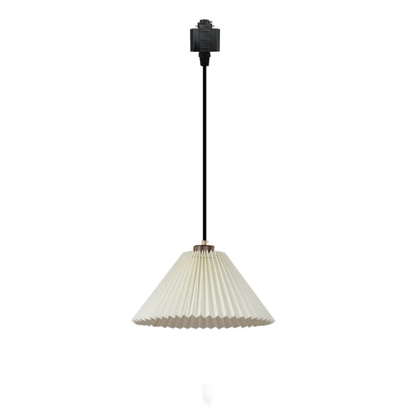 Kiven H-Type Track Lights, E26 Socket Base Walnut Color Pleated Lampshade Pendant Light,1 Pack (Bulb Not Included)