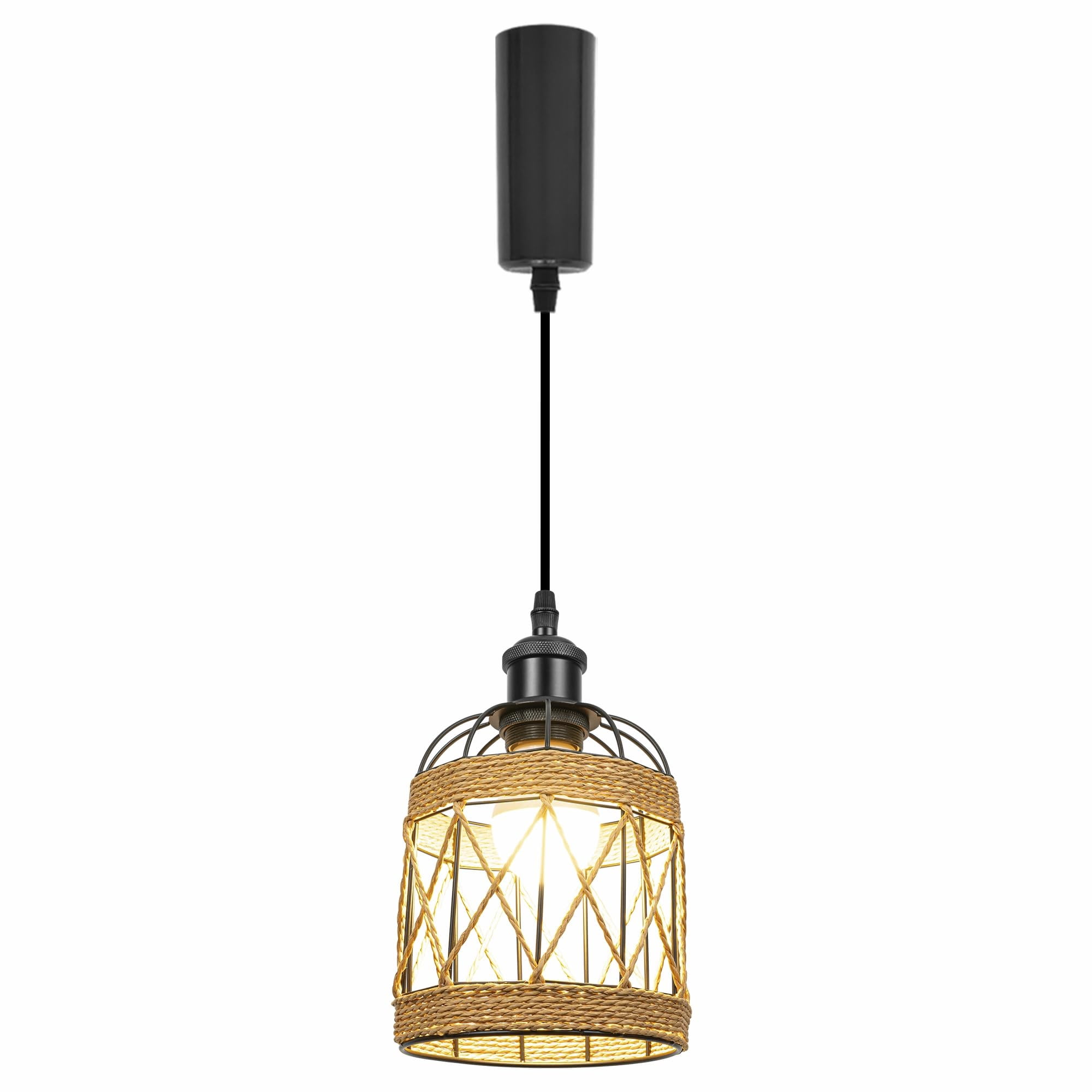 Kiven H-Type track lighting pendants Adjustable Height,1-Light Industrial Iron Cage h track pendant lights ,Decorative Track Lighting Fixture for Kitchen Island Hallway TB3603
