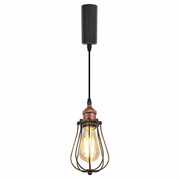 Kiven H-Type track lighting pendants Adjustable Height,1-Light Industrial Rusty Red h track pendant lights ,Decorative Track Lighting Fixture for Hallway Kitchen Island TB0103