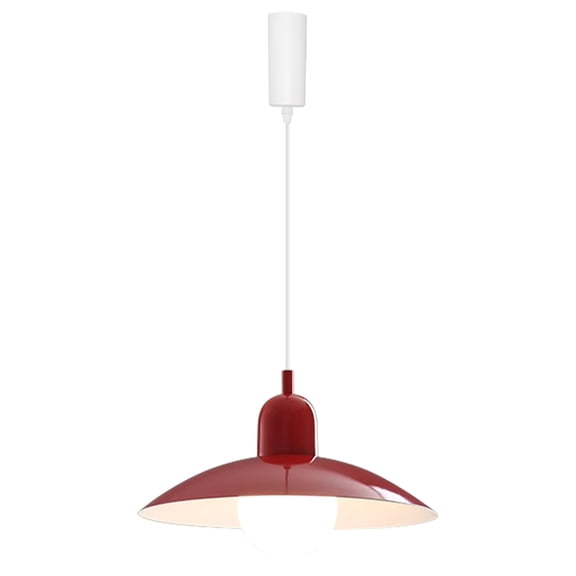 Kiven H-Type track lighting pendants Adjustable Height,1-Light Modern h track pendant lights with Red Aluminum Lampsade,Decorative Track Lighting Fixture for Kitchen Hallway, TB2486