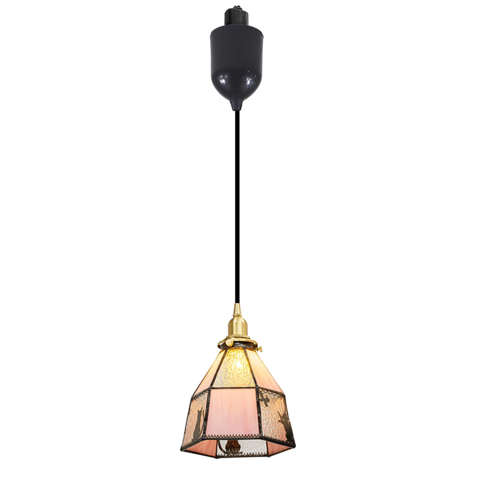 Kiven H-Type track lighting pendants Adjustable Height,1-Light Tiffany ...