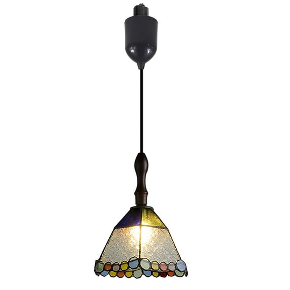 Kiven H-Type track lighting pendants Adjustable Height,Farmhouse h track pendant lights with Glass Lampshade,Decorative Track Lighting Fixture for Kitchen Hallway Restaurant Shop,TB3238-F