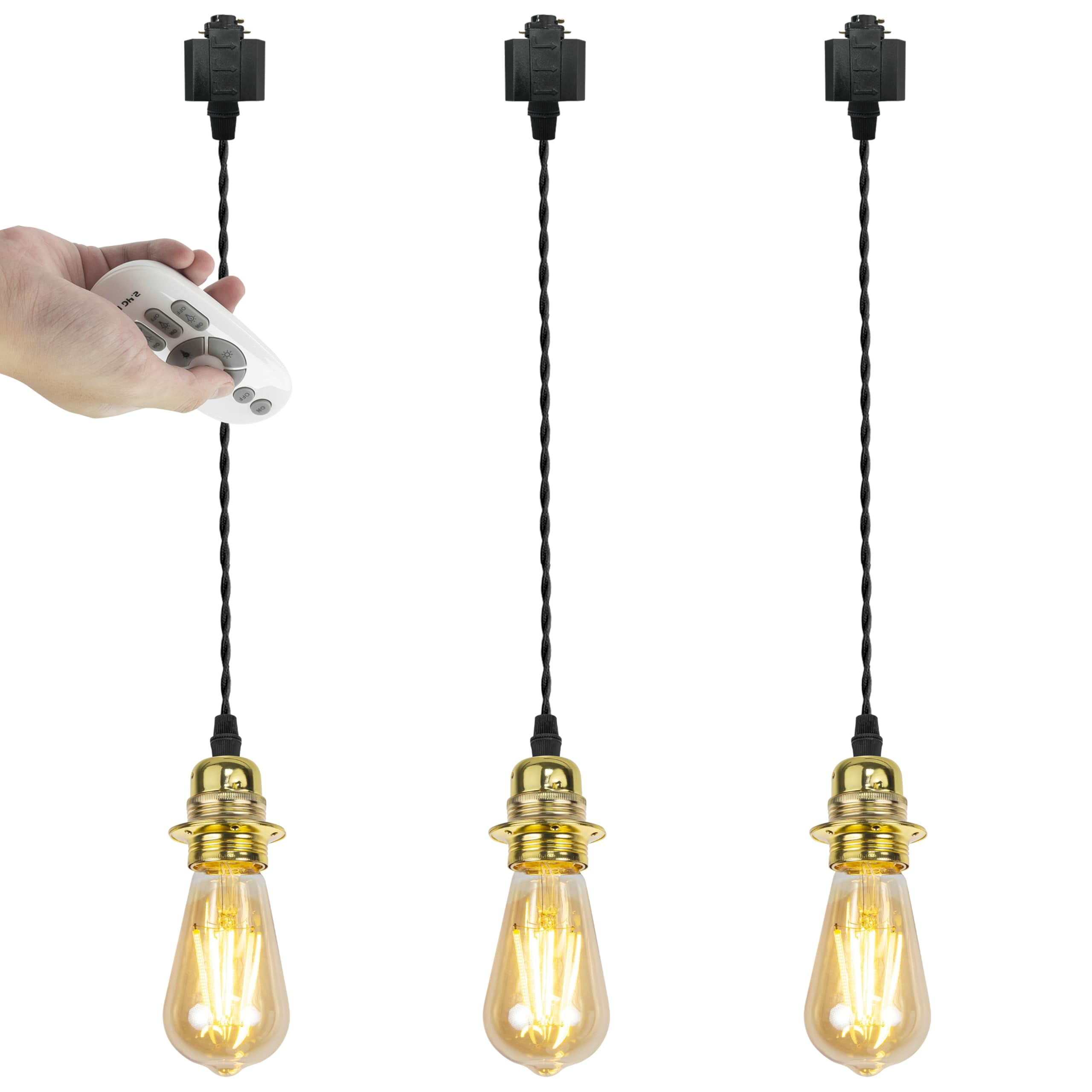 Kiven H-Type Track Lighting, 3-Light Tiffany Halo Track Pendant Light With Glassl Lampshade Pedant Adjustable Length Bedroom Kitchen Island Home Shop