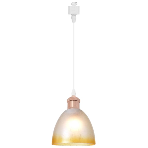 Kiven H-Type track lighting pendants,Modern h track pendant lights with Glass Globe,1-Light Track Lighting Fixture for Kitchen Island Hallway Restaurant,Rose Gold Socket