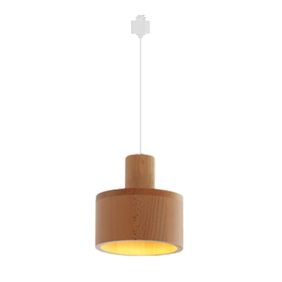 Kiven Juno Track Lighting Pendant Light,Handmade Modern Wood Shade ,1-Light, E26 Socket