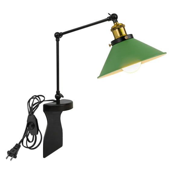 Kiven Headboard Reading Light, Dimmable LED Book Reading Lamp, Modern Nightstand Lamp with Adjustable Swing Arm, 8.2ft Cord for Reading Bedside Side Table Desk, Green