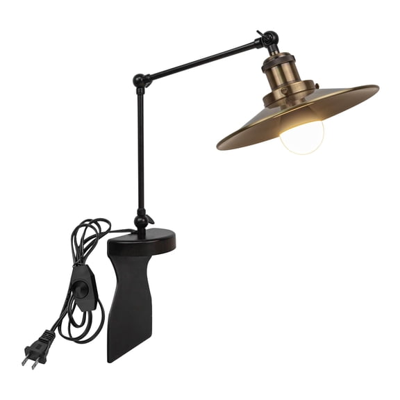Kiven Headboard Reading Light, Dimmable LED Book Reading Lamp, Vintage Nightstand Lamp with Adjustable Swing Arm, 8.2ft Cord for Reading Bedside Side Table Desk, Bronze