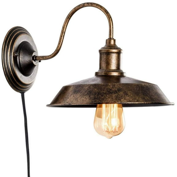 Kiven Industrial Gooseneck Plug-in Wall Sconces Barn Warehouse Farmhouse Sconces Wall Lighting