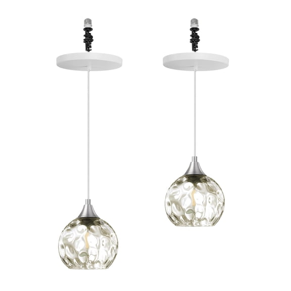 Kiven Instant Light Conversion Kit for 4/5/6inch Hole,Amber Glass Farmhouse Lighting Recessed Can Light Conversion Kit to Pendant with E26 Screw-in Adapter for Kitchen Island Living, Set of 2 TB3277
