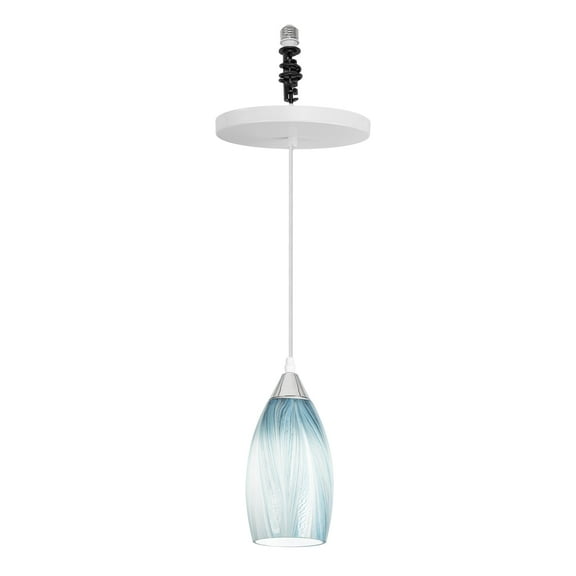 Kiven Instant Light Conversion Kit for 4/5/6inch Hole,Art Glass Farmhouse Lighting Recessed Can Light Conversion Kit to Pendant with E26 Screw-in Adapter for Kitchen Island Living Hallway TB3232-G