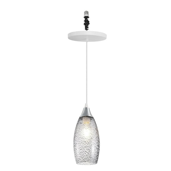 Kiven Instant Light Conversion Kit for 4/5/6inch Hole,Art Glass Farmhouse Lighting Recessed Can Light Conversion Kit to Pendant with E26 Screw-in Adapter for Kitchen Island Living Hallway TB3232-C
