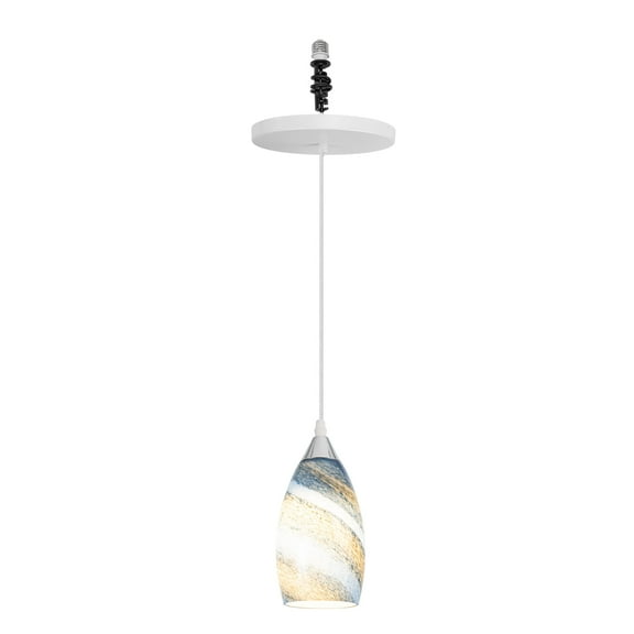 Kiven Instant Light Conversion Kit for 4/5/6inch Hole,Art Glass Farmhouse Lighting Recessed Can Light Conversion Kit to Pendant with E26 Screw-in Adapter for Kitchen Island Living Hallway DZ0504