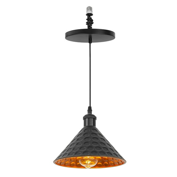 Kiven Instant Light Conversion Kit for 4/5/6inch Hole,Black Gold Inner Farmhouse Lighting Recessed Can Light Conversion Kit to Pendant with E26 Screw-in Adapter for Kitchen Island Living TB2776