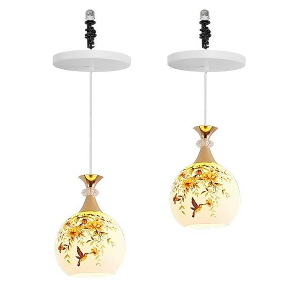 Kiven Instant Light Conversion Kit for 4/5/6inch Hole,Glass Farmhouse Lighting Recessed Can Light Conversion Kit to Pendant with E26 Screw-in Adapter for Kitchen Living, Set of 2 TB1197