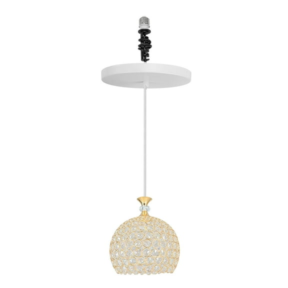 Kiven Instant Light Conversion Kit for 4/5/6inch Hole,Gold Crystal Farmhouse Lighting Recessed Can Light Conversion Kit to Pendant with E26 Screw-in Adapter for Kitchen Island Living TB0295